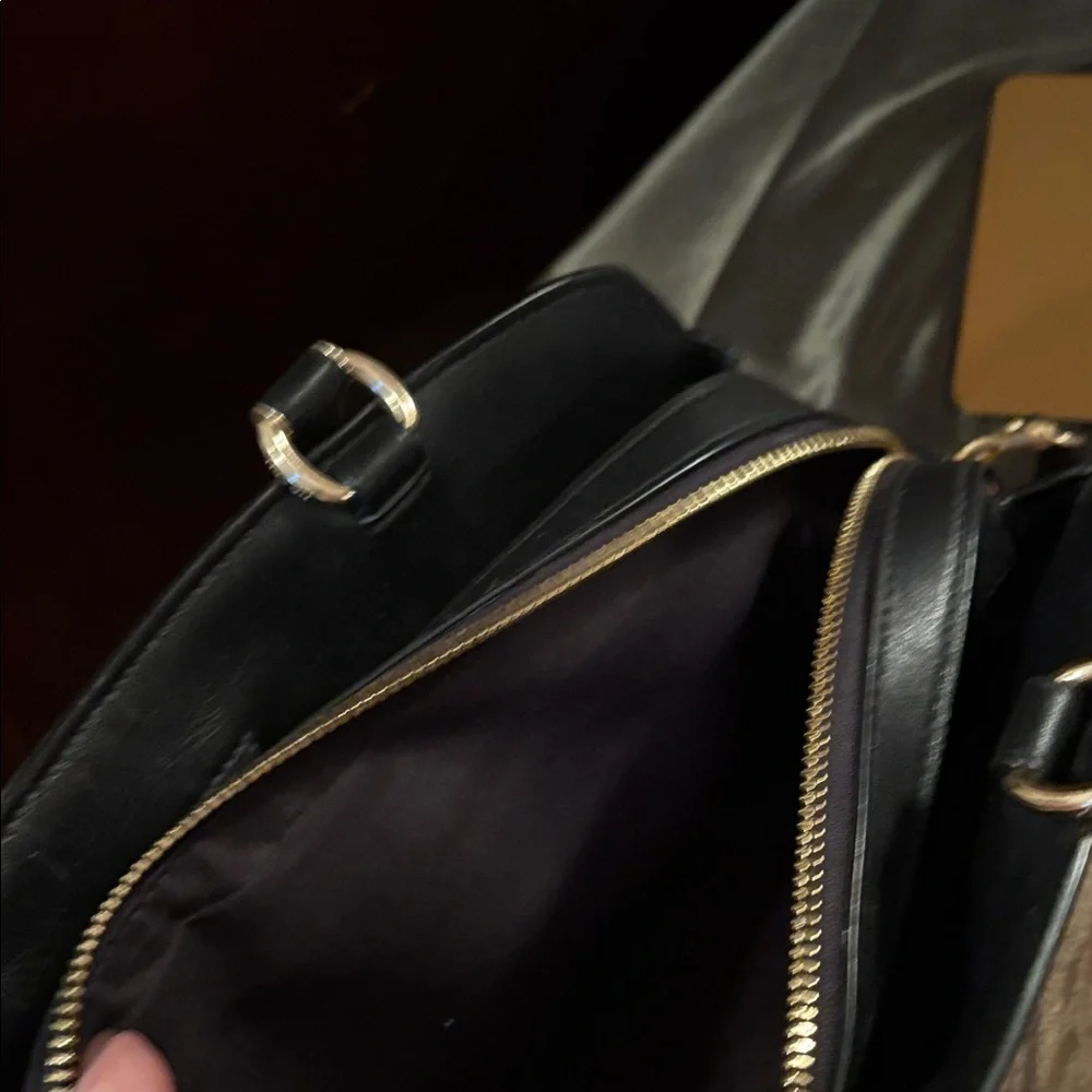 Coach Lilly Carry all Brown and Rust Signature Satchel L2123-9106